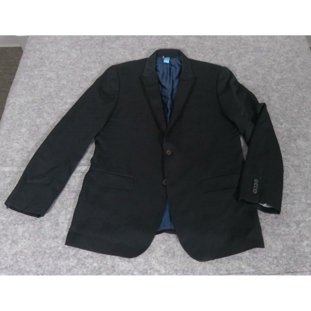 Banana Republic 42R Cerruti Parcour Navy Blue Wool Blazer Satin Lapel Sport Coat